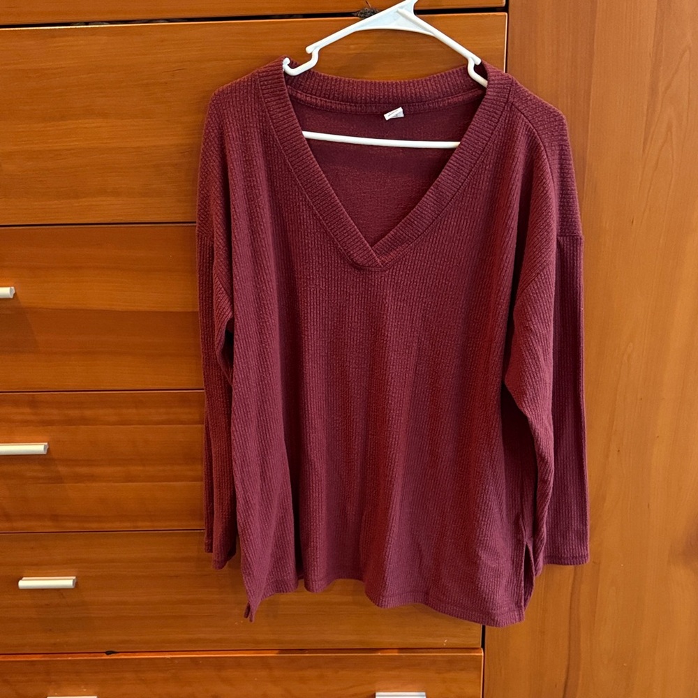 Old Navy Burgundy V-Neck Top